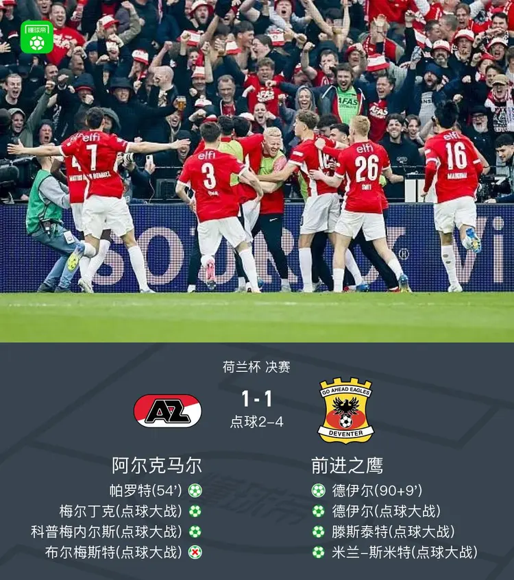 荷兰队在比赛中夺得亚军，取得佳绩
